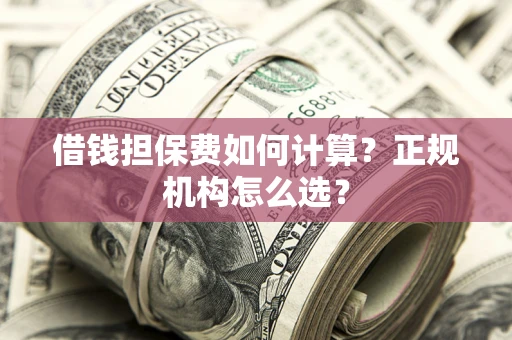 北京借钱担保费如何计算？正规机构怎么选？